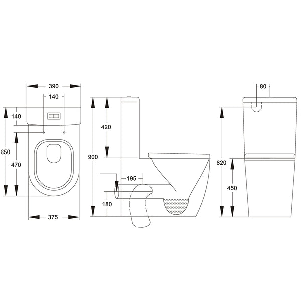 NAGA VASARI RIMLESS BACK TO WALL TOILET SUITE - EXTRA HEIGHT
