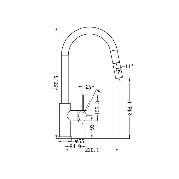 Mecca Kitchen Mixer with Pull Out Veggie Hose