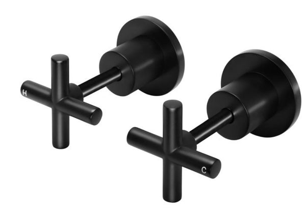 Meir Round Cross Handle Wall Taps