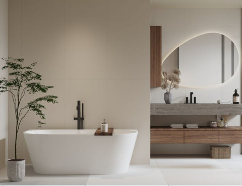 NAGA CORTONA BACK TO WALL BATH - GLOSS WHITE