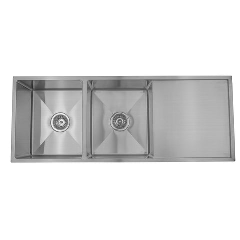 BUK DOUBLE SINK S/STEEL WITH DRAINER 1140 X 440 X 230 BKR114