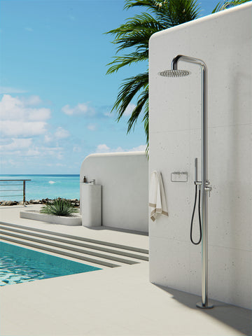 NERO ZEN SS316L OUTDOOR FREESTANDING OUTDOOR SHOWER COLUMN