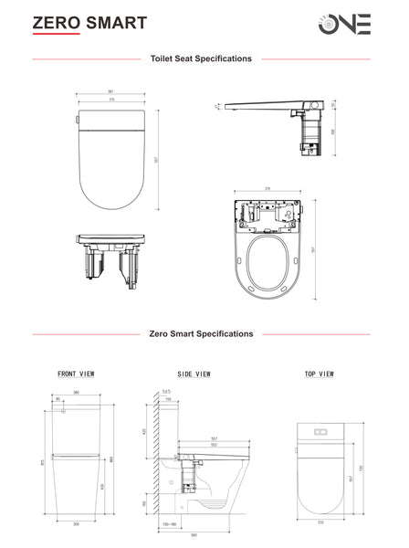 ZUMI ZERO RIMLESS WHIRLPOOL SMART BIDET TOILET SUITE