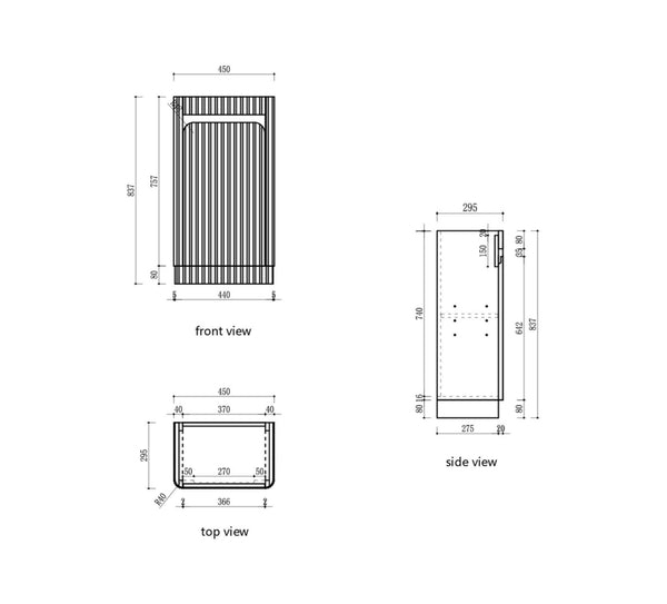 AULIC MINI HARTELLE FLUTED VANITY - MATTE WHITE WITH MOULDED TOP