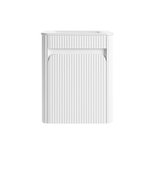 AULIC MINI HARTELLE FLUTED VANITY - MATTE WHITE WITH MOULDED TOP