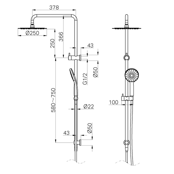 NERO DOLCE II TWIN SHOWER