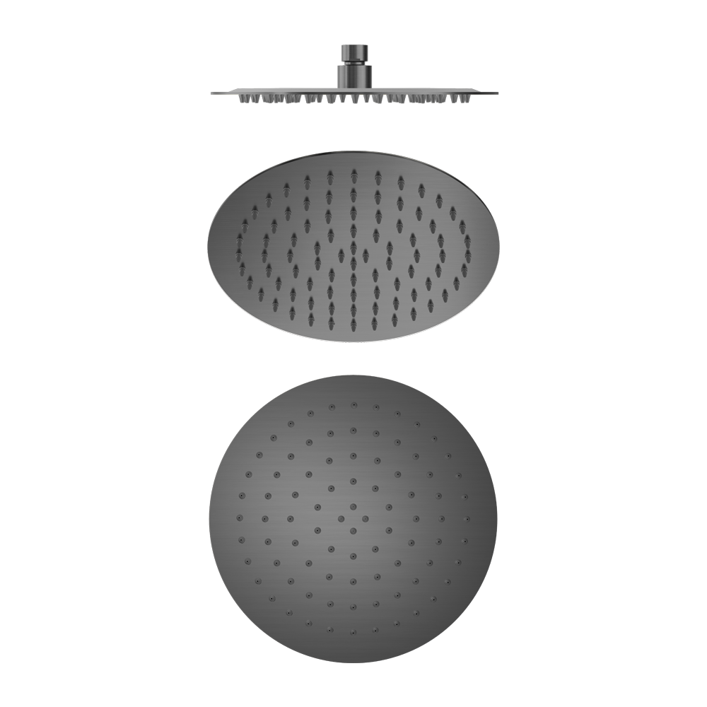 NERO ROUND S/STEEL SHOWER HEAD 250MM