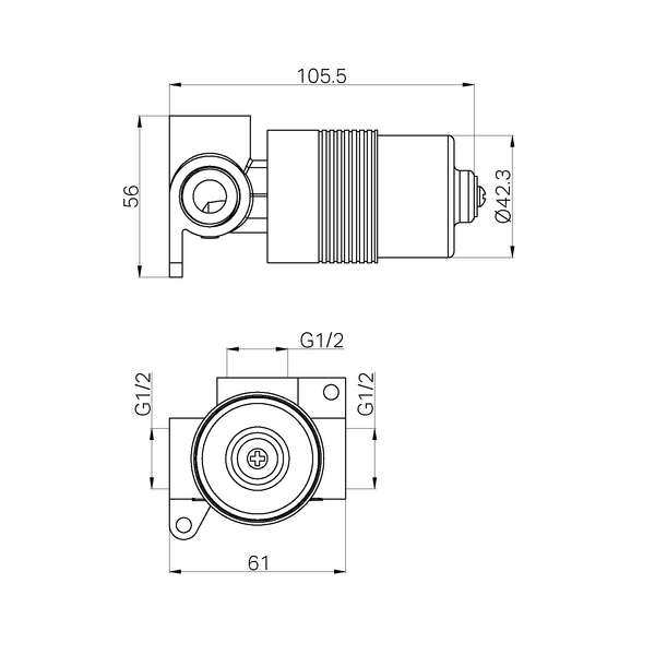 NERO IN-WALL BODY FOR WALL MIXER (PIN DOWN) - PREMIUM RANGE