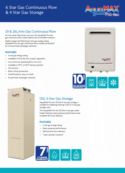 AquaMAX Pro-tec 26L LPG HOT WATER - 9P6A26PF
