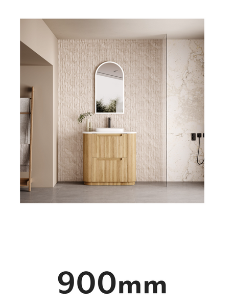 AULIC VARCELLI FLOOR STANDING VANITY - HARVEST OAK WITH PURE STONE TOP