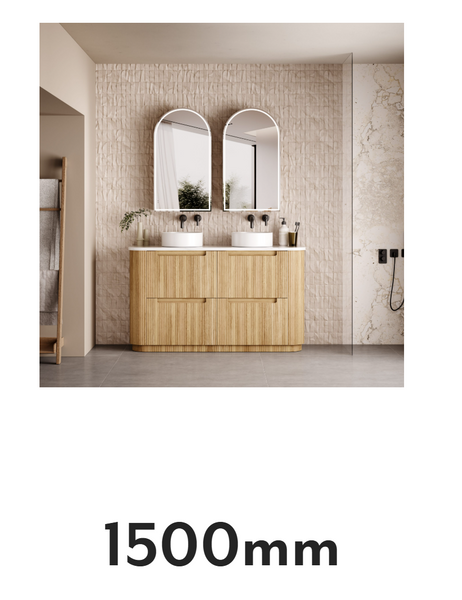 AULIC VARCELLI FLOOR STANDING VANITY - HARVEST OAK WITH PURE STONE TOP