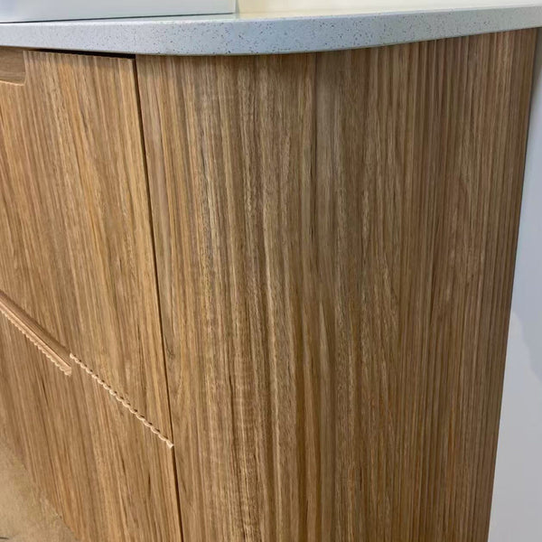 AULIC VARCELLI FLOOR STANDING VANITY - HARVEST OAK WITH PURE STONE TOP