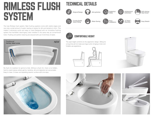 NAGA CORTONA RIMLESS BACK TO WALL TOILET SUITE