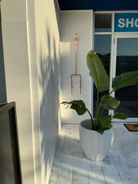 OUTDOOR BRASS AND COPPER SHOWER MADE TO ORDER