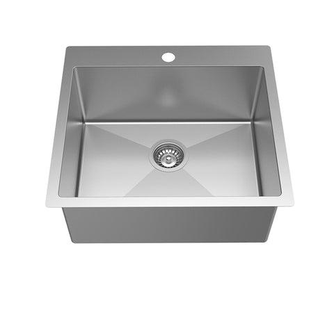 BUK SINGLE SINK S/STEEL WITH TAP LANDING 580 x 480 x 230 BKR54-5848